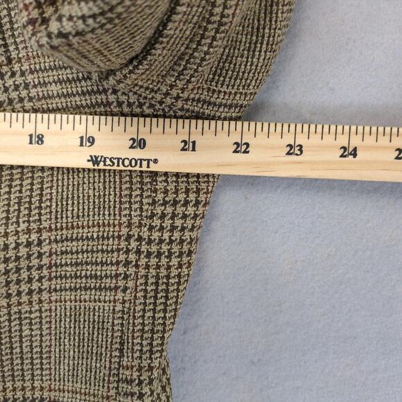 Bill Robin Son Brown Plaid Tweed Blazer Men's 42L Silk Wool Sports Coat Jacket - Picture 7 of 10